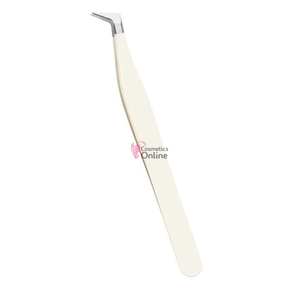 Penseta pentru gene false fir cu fir pentru Volum Cod Z003 - 2D-6D Argintiu cu Alb